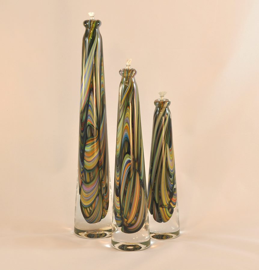 Hudson Glass - Ribbon Oil Lamp
